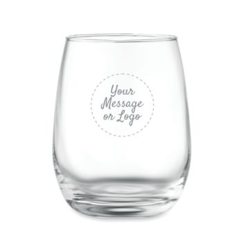 recycled glass tumbler branded with a custom logo for promotions and giveaways