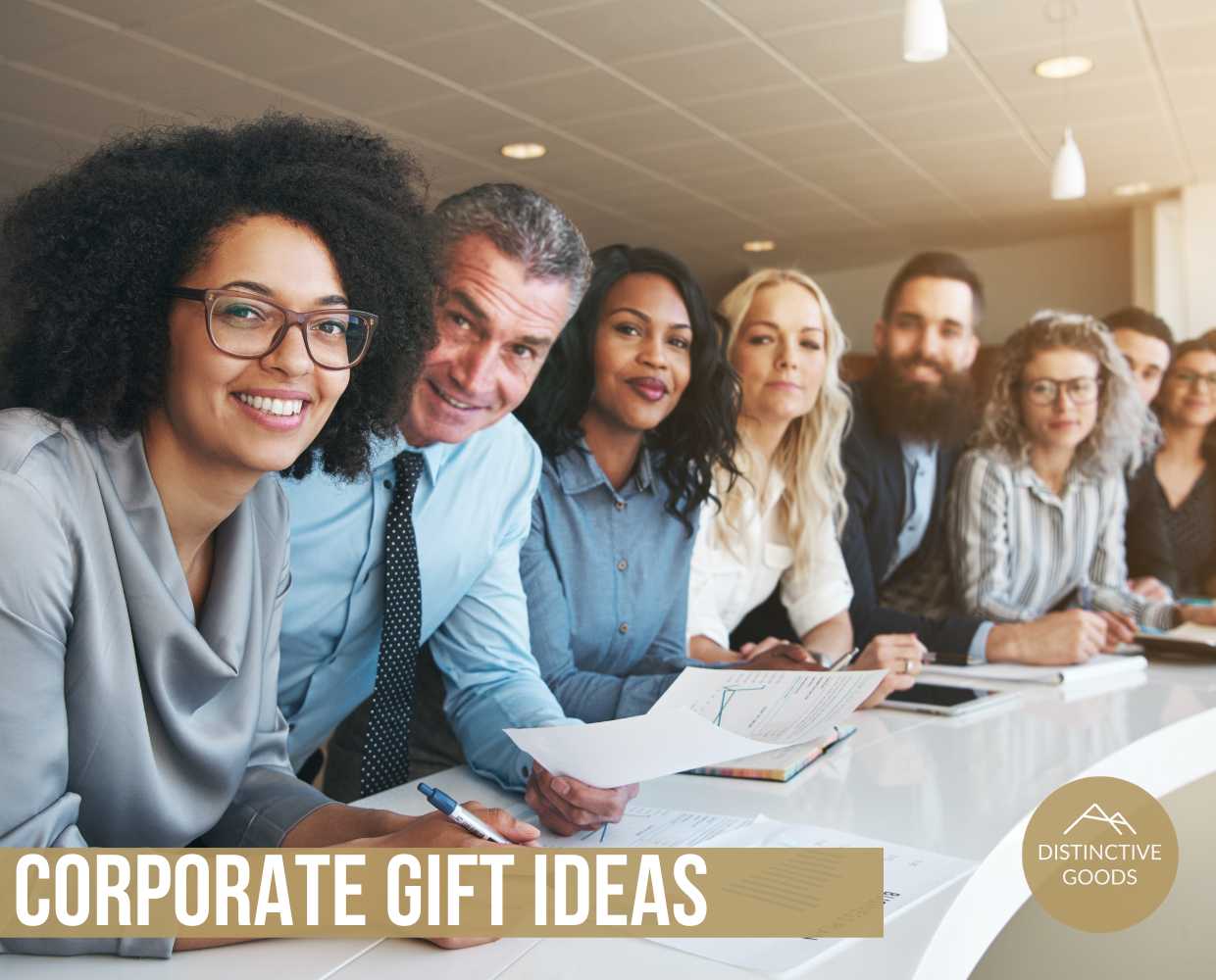 1240 x 1000 px DG Co corporate gift ideas people sitting in meeting looking in camera