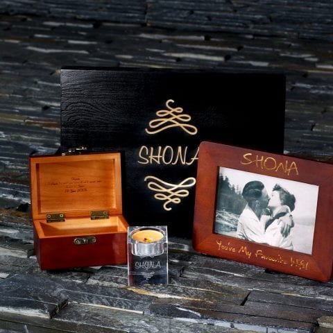 Lasting Memories Gift Set - Candle Holder, Photo Frame and Treasure Box - Nice Gift Set to Celebrate a Special Date